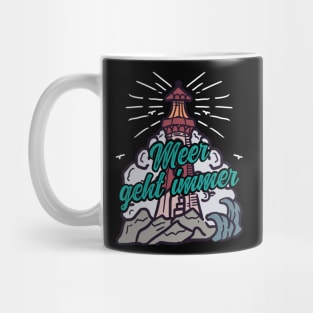 Meer geht immer Leuchtturm mit Möwen Mug